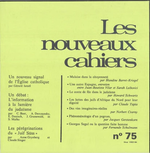 Les Nouveaux Cahiers N°075 (Hiver 1983-84)